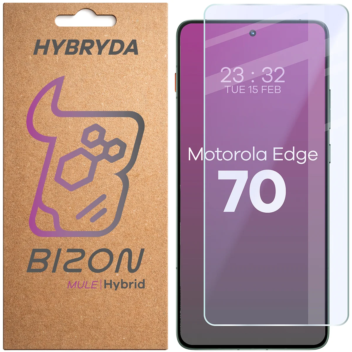 Szkło hybrydowe na ekran Bizon Hybrid Mule do Motorola Edge 70